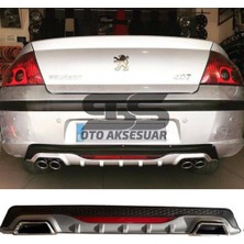STS Oto Aksesuar Peugeot 407 Difüzör Arka Tampon Eki 2 Egzoz Çıkışlı Gri Reflektörlü