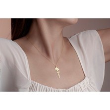 Nida Jewelry 925 Ayar Gümüş Dikey Kar Tanesi Isim Kolye