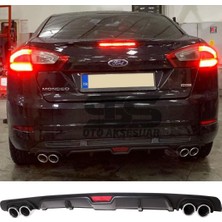STS Oto Aksesuar Ford Mondeo Mk4 Difüzör Arka Tampon Eki 4 Egzoz Çıkışlı Siyah