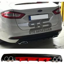 STS Oto Aksesuar Ford Mondeo Mk4 Difüzör Arka Tampon Eki 4 Egzoz Çıkışlı Kırmızı Lüx Tip