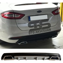 STS Oto Aksesuar Ford Mondeo Mk4 Difüzör Arka Tampon Eki 2 Egzoz Çıkışlı Gri Lüx Tip
