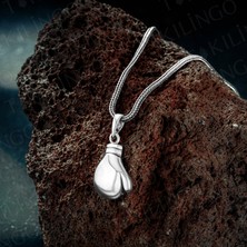 Takılingo 925 Ayar Gümüş Boks Eldiveni Motifli Zincirli Erkek Kolye