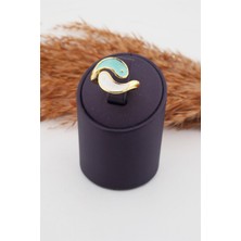 By Zeyna Aksesuar Kadın Ayarlanabilir Numarasız Zirkon Mineli Yin Yang  Yüzük