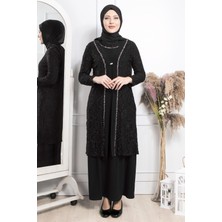 Modaviki Taş Işleme Detaylı Abiye Siyah MDA2315