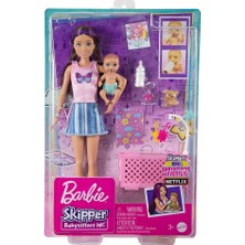 Barbie Bebek Bakıcılığı Oyun Seti Uyku Temalı Açık Tenli Bebek HJY33