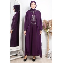 Modaviki Pul Payet Işlemeli Abiye Mürdüm MDA2305