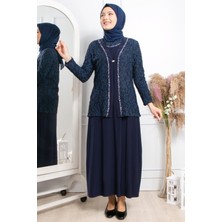 Modaviki Taş Işleme Abiye Lacivert MDA2309