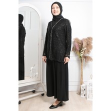 Modaviki Taş Işleme Abiye Siyah MDA2309
