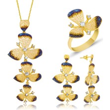 Stil Love Gümüş Sarı Çiçek Bayan Set