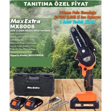 Max Extra Mx8008 20 V 2.0 Şarjlı Çift Akülü Dal Budama Testeresi Mini Testere