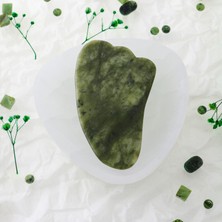 Osmanlı Doğal Taş Yeşim Taşı Gua Sha Yüz Masaj Taşı Kaz Ayaklı