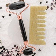 Osmanlı Doğal Taş Obsidyen Roller ve Yeşim Tarak Takımı