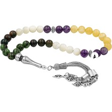 Osmanlı Doğal Taş Yengeç Burcu Tesbih Ametist Anyolit Aragonit Kan Taşı Sedef