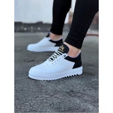 egeshoes  WG022 Beyaz Siyah Erkek Casual Ayakkabı