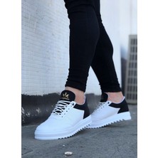 egeshoes  WG022 Beyaz Siyah Erkek Casual Ayakkabı