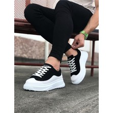 egeshoes  WG507 Beyaz Siyah Erkek Ayakkabı