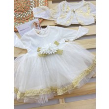 Çekik Bebek Kız Bebek Elbise Bebek Gelinlik Tütülü Çiçekli Bebek Elbisesi Mevsimlik Elbise Kollu Elbise