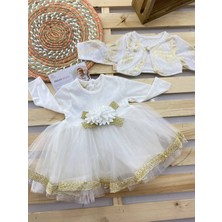 Çekik Bebek Kız Bebek Elbise Bebek Gelinlik Tütülü Çiçekli Bebek Elbisesi Mevsimlik Elbise Kollu Elbise