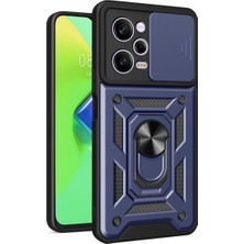 MTK Moveteck Xiaomi Redmi Note 12 Pro 5g Uyumlu Kılıf Kamera Lens Korumalı Sürgülü Yüzüklü Armor Military Zırh Tank Kapak Tam Kaplar Kızaklı Kapak