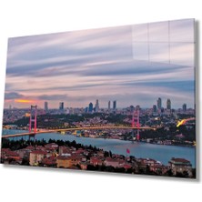 Eliza Home   Istanbul Gün Batımı Boğaz Köprü Manzaralı  Cam Tablo