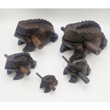 Tayland Geleneksel Kurbağa Sesi Çıkaran Dekoratif Şans Kurbağası(K.kahverengi) (35 Cm) (No:7)