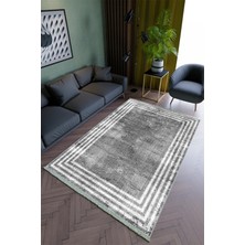 10 Post Online Salon Halısı Modern Gri Yolluk Kaymaz Yuvarlak Oval Kesme Ince Yıkanabilir Halı