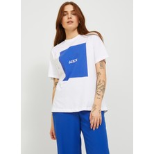 JJXX Jxamber Rlx Ss Every Square Tee Jrs Noos Kadın Gri T-Shirt 12204837-Bright