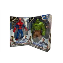 Marvel Avengers Spider-Man- Örümcek Adam ve Hulk Işıklı & Sesli ve Taso Atan Figür Oyuncak