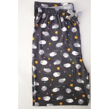 Made By Me Ev Giyim Pijama Altı  Yüksek Bel %100 Modal Kumaş Kuzu Desenli Pudra Renk Modern  Estetik