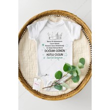Hediyenza Doğum Günün Kutlu Olsun Baba Özel Tasarım Bebek Zıbın Pamuklu Çıtçıtlı Body