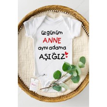Hediyenza Üzgünüm Anne Aynı Kadına Aşığız Özel Tasarım Bebek Zıbın Pamuklu Çıtçıtlı Body