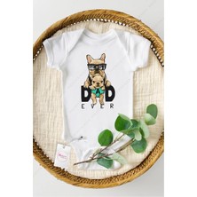 Hediyenza Dad Ever Özel Tasarım Bebek Zıbın Pamuklu Çıtçıtlı Body