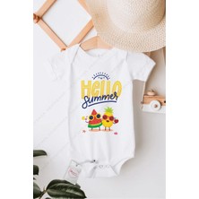 Hediyenza Hello Summer 2 Özel Tasarım Bebek Zıbın Pamuklu Çıtçıtlı Body