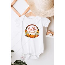 Hediyenza Hello Pupmpkin Özel Tasarım Bebek Zıbın Pamuklu Çıtçıtlı Body