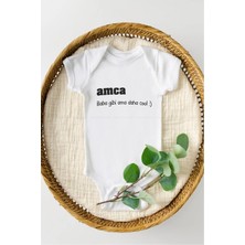 Hediyenza Amca Baba Gibi Ama Daha Cool Özel Tasarım Bebek Zıbın Pamuklu Çıtçıtlı Body