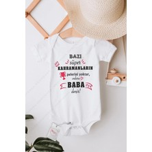 Hediyenza Süper Kahraman Baba Özel Tasarım Bebek Zıbın Pamuklu Çıtçıtlı Body