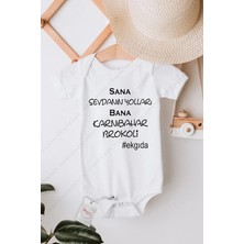 Hediyenza Sana Sevdanın Yolları Bana Karnıbahar Brokoli Özel Tasarım Bebek Zıbın Pamuklu Çıtçıtlı Body