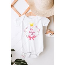Hediyenza Half Birthday 3 Özel Tasarım Bebek Zıbın Pamuklu Çıtçıtlı Body