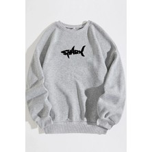 Spearly Unisex Shark Baskılı Oversize Sweatshirt10