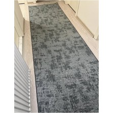 Dinarsu Jel Kaymaz Halı Asos Nevra Antrasit Gri Kaymaz Taban Yolluk Yıkanabilir Halı