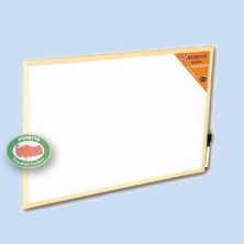abnturk Duvara Monte Ahşap Çerçeveli Yazı Tahtası Beyaz Yazı Tahtası 40X60CM Silgili Kalem Hediye