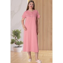 Mecit Pijama Mecit 5825 Pembe Büyük Beden Kadın Gecelik