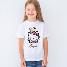 Morinna Kişiye Isme Özel Hello Kitty Baskılı Çocuk Tişört T-Shirt Mr-02