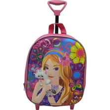 Tezzgelsin Anaokulu Çekçekli Kedili Prenses Kız Figürlü Kabartmalı Eva Kumaş Sırt Okul Çantası