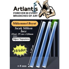 Artlantis Ince Sıcak Silikon Mum 10 Adet 1 Paket Mum Çubuk Silikon Ince Silikon Tabanca Yedeği Ince 1 Paket