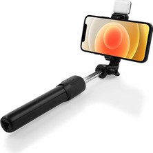 AydemirTech Işıklı Mini Tripod Bluetooth Kumandalı Kablosuz Selfie Çubuğu Işıklı Şarjlı Yeni Model Youtuber