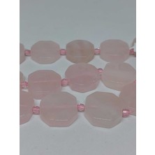 Yaşam Tohumu Pembe Kuvars Taşı Sekizgen Şekilli (Klipsli) (35685)