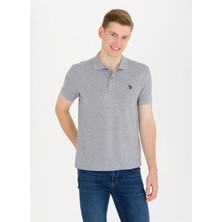 U.S. Polo Assn. Gri Melanj Erkek Polo T-Shirt GTP04IY023