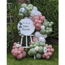 Best Parti Küf Yeşili Toz Pembe ve Beyaz Balon Seti 50 Adet