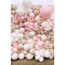 Best Parti Deniz Kumu Beyaz Pembe Balon Seti 70 Adet